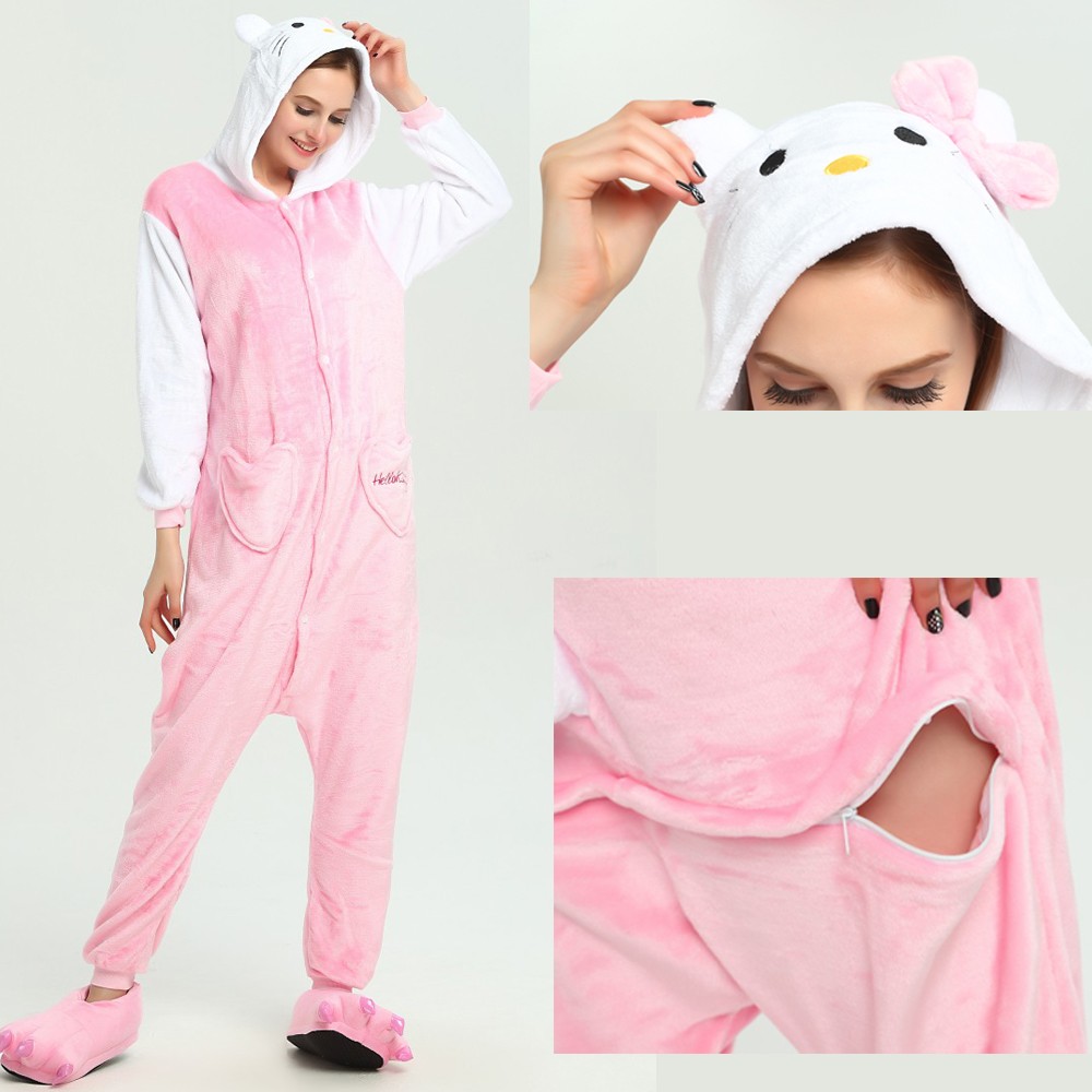 Pink Hello Kitty Onesie, Pink Hello Kitty Pajamas For Adult Buy Now