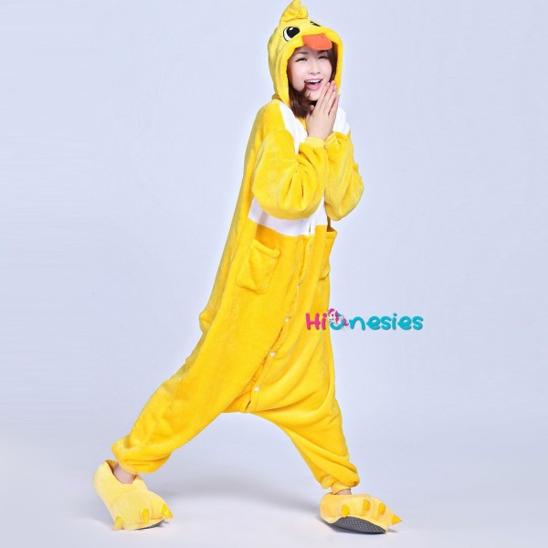 Yellow Duck Onesie Pajamas for Adult & Teens Animal Onesies 