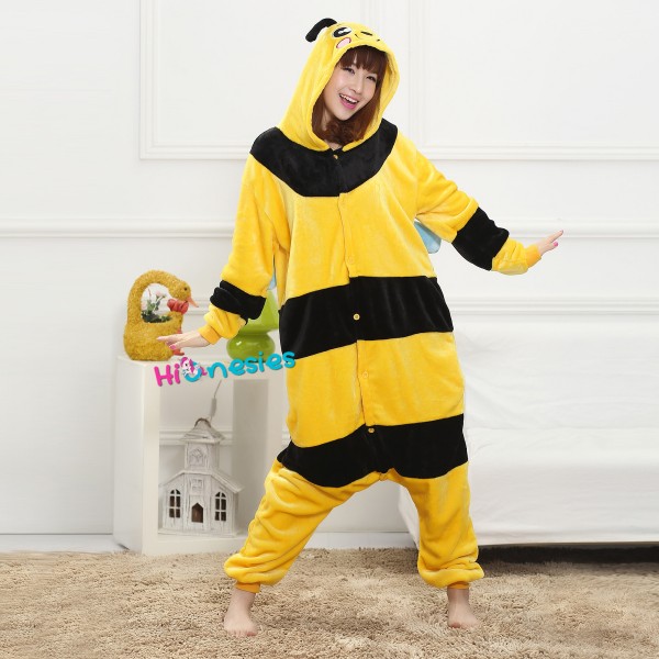  Ollabaky Honeycombs Bees Adult Onesie Pajamas for Men