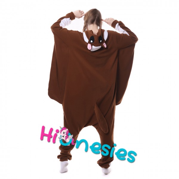 Flying Squirrel Onesie Pajamas For Adults Unisex Cute Easy Halloween  Costumes - Onesiespace