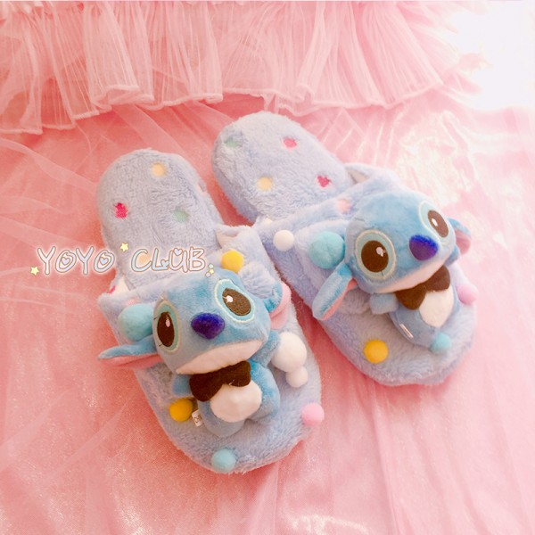 Blue Stitch And Pink Stitch Lilo Angel Slippers Animal Costume Shoes